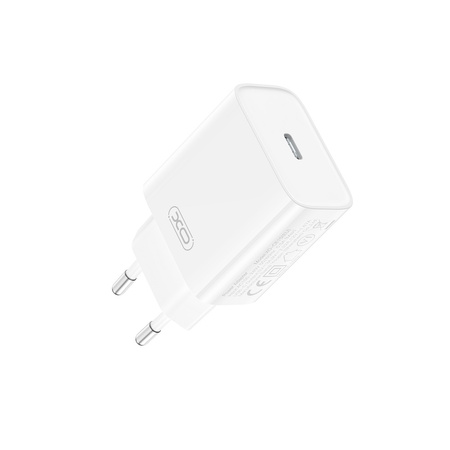 XO ładowarka sieciowa CE15 PD 20W 1x USB-C biała + kabel USB-C – USB-C