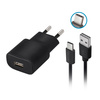 Ładowarka sieciowa Forever TC-01 1x USB 2A czarna + kabel USB-C